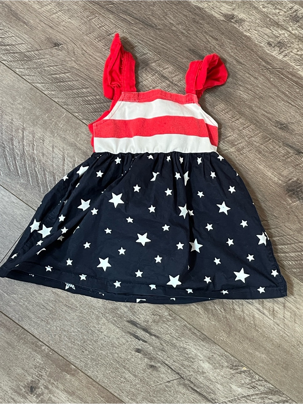 Kids Red white & Blue Star Print Casual Dress